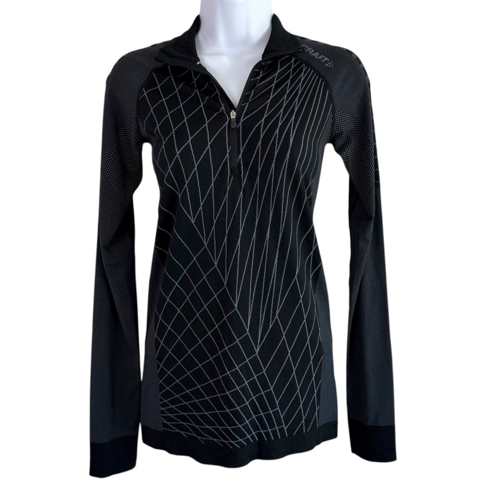 Craft Womens Active Intensity Base Layer Sz S Black 1/4 Zip Thermal Performance
